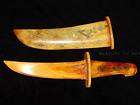 Eximious Rare Chinese ox bone Knife with dragon carved