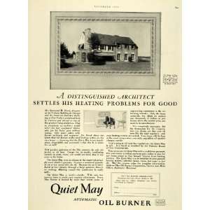  1926 Ad Quiet May Oil Burner Raymond Hood Home Conn 