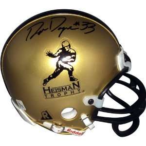 Ron Dayne Signed Mini Helmet   Wisconsin Badgers Heisman Trophy Logo