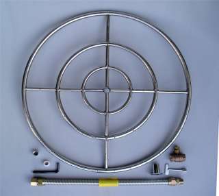   Capacity FIRE PIT TRIPLE RING BURNER KIT Gaslogs Glass Fire efects