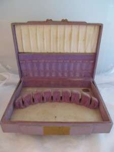Vintage Wood Silverware PURPLE Flatware Storage Chest Box 7  