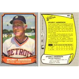 Sparky Anderson Detroit Tigers Baseball Legends Card