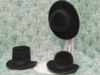 DOLLHOUSE Black Hats Heidi Ott Lady Top Bowler wearable 112 NEW #1m 
