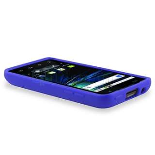   Blue+Black Skin TPU Gel Case+Privacy LCD SP For T Mobile LG G2X  