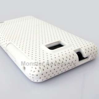White Dual Flex Hard Case Cover Samsung Galaxy S2 AT&T Attain  