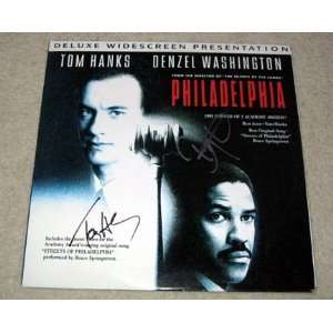 TOM HANKS & DENZEL autographed PHILADELPHIA SIGNED LASER Disc *PROOF