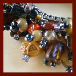 Cornerstoregoddess Cha Cha Kitty Cat 500+ Bead Bracelet  