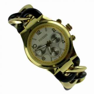   Tone White Face Gold Link Big Chain Bracelet Watch USA SELLER  