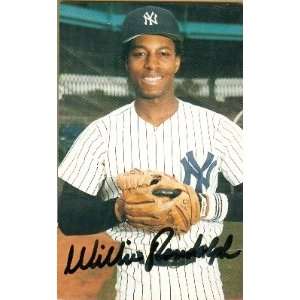 Willie Randolph Autographed/Hand Signed postcard (New York Yankees 