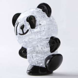   Chinese Panda Crystal Jigsaw Puzzle White&Black No tools needed  
