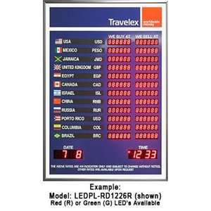  Exchange Rate Board Red LED Sign Display   2 Columns, 12 