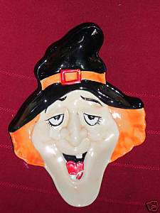 Halloween Decoration Witch Face Ceramic Candy Dish  
