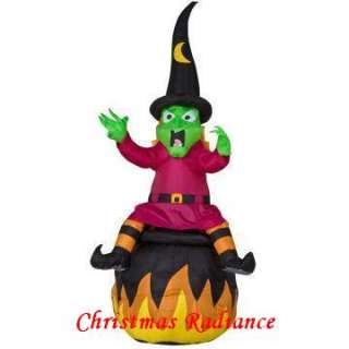 NEW 4ft Gemmy Airblown Inflatable Halloween Cauldron Witch  