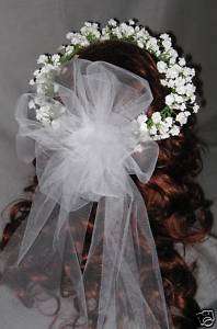 Floral Halo, Bridal Headpiece, Flowergirl Wreath White  