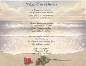 If Roses Grow In Heaven Memorial Poem For Any Loved One Choose Art 