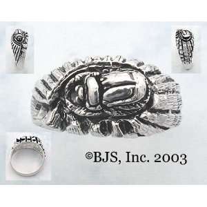  Medium Scarab Ring   Sterling Silve Egyptian Jewelry 