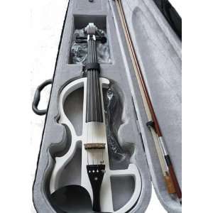  white handmade wooden electric violin musical instrument 4/4 Violin 