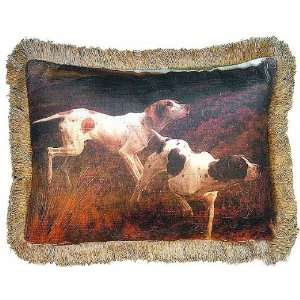  Antique Art Reproduction English Pointers Dog Pillow 