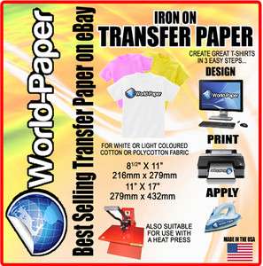Inkjet Light Transfer Paper for t shirt Heat Press  