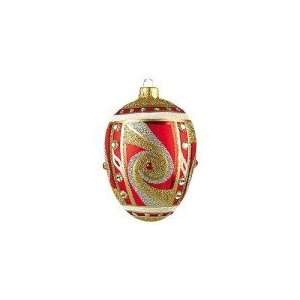  Faberge Style Red Swirl Egg