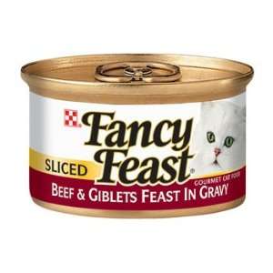 Fancy Feast Sliced Beef & Giblets Feast in Gravy Cat Food 3 oz (Pack 