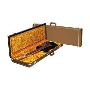  Fender Dlx Brown Strat / Tele Guitar Case Gold Int Electric Guitar 