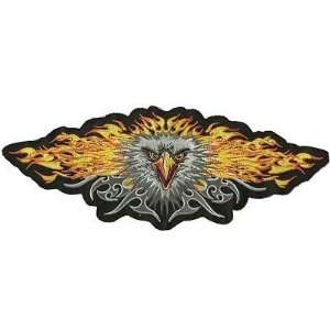  BACK PATCH FIRE EAGLE Embroidered Cool For Biker Vest 