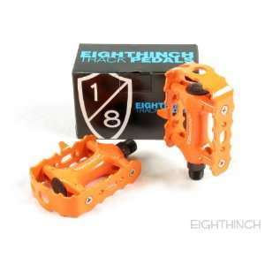  EIGHTHINCH TRACK FIXED GEAR ROAD BIKE PEDALS ORANGE 