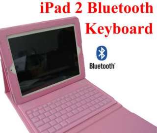   LEATHER BLUETOOTH WIRELESS KEYBOARD STAND CASE COVER FOR APPLE IPAD 2
