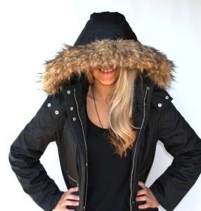 New Womens Michael Kors Coat Jacket Faux Fur Hood Size Small