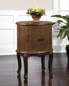   Ascencion Accent Table with Enclosed Storage and Jacobean Wooden Legs