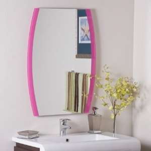   SSM439 Paulas   Frameless Wall Mirror, Pink Finish with Etched Glass
