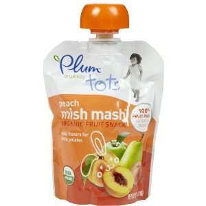 Plum Organics Tots Mish Mash Organic Fruit Puree Snack, Peach, 6 ea 