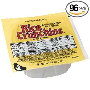 General Mills Rice Crunchins Cereal, 0.75 Ounce Bowls (Pack of 96 