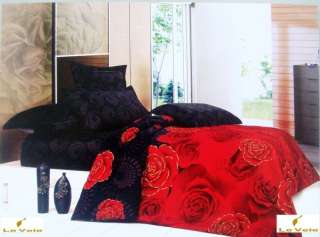 Red Roses Maya Full Queen King Duvet Bed Bedding Set  