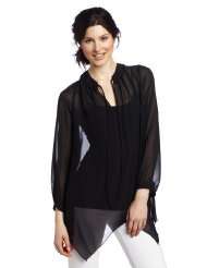 Annalee + Hope Womens Flowing Chiffon Solid Top