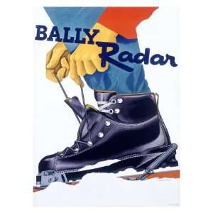  Bally Radar Snow Ski Boot Giclee Poster Print, 44x60