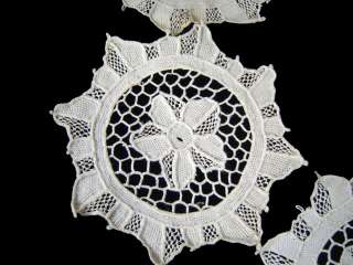 Vintage Italian Needle Lace Table Rounds Coasters  
