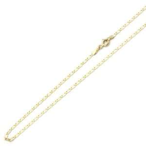  14K Two Tone Gold 2mm Valentino Chain Necklace 18 W 