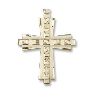  Gold Filled Jesus Christus Cross Pendant Stainless Gold 