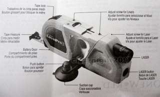 Laser Level Pro3 Level With Suction Cup Tape Measure  