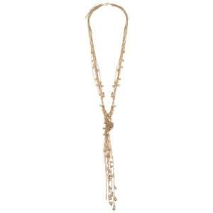 Capelli New York 30 Multi Row Metal Chain Necklace with Metal Beads 