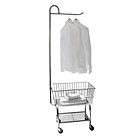 Neu Home Rolling Chrome Laundry Cart w/ Garment Rack, 2