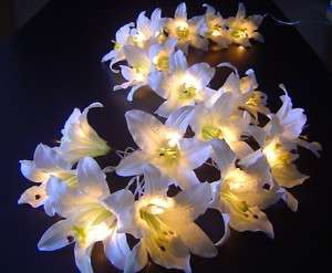 Creamy White Lilly Flower Fairy Light Lite String 3 Meters 220V Mains 