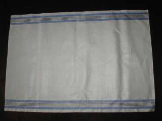   NEW OLD STOCK NOS LINEN BLUE WHITE KITCHEN DISH TEA TOWEL CLOTH 27x19
