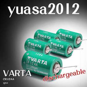    New 5 PIECES VARTA CR1/2AA 3V LITHIUM BATTERY WITH PIN  