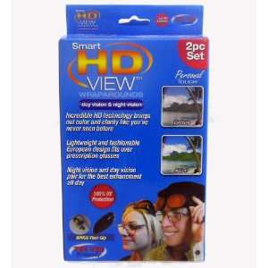   of 2 Pcs Smart HD View Sunglasses With Visor Clip Night & Day Vision