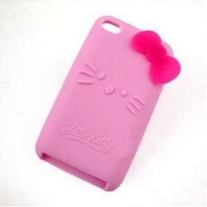  Hello Kitty Pink Silicone with Bow Cover Case for iPod 