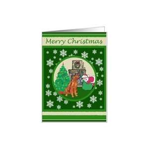  Santa & Irish Setter Merry Christmas Card Card Health 