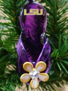 New Glass Flip Flop Sandal LSU Louisiana State Ornament  